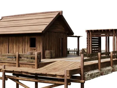 Old Lake House 26 PBR 4K GameReady Low-poly 3D model