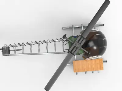 helicopter with seat 3D model