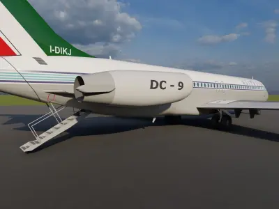 ALITALIA 1967 DC-8-62 and DC-9-32 3D model