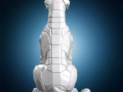Robotic Hound Dog Statue 3D Print Model 3D print model