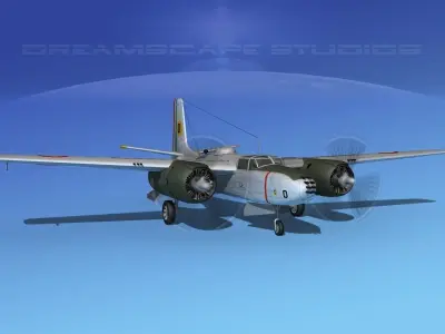Douglas A-26B Invader France 3D model