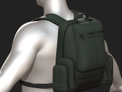 Backpack military combat soldier armor scifi Low-poly 3D model