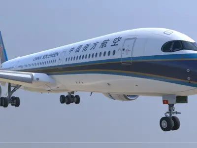 Airbus A350 China Southern livery Low-poly 3D model