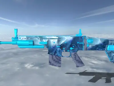 Scar L airsoft rifle in sky Low-poly 3D model