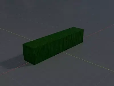 Shipping-Container Yellow-Green 40ft Low-poly 3D model