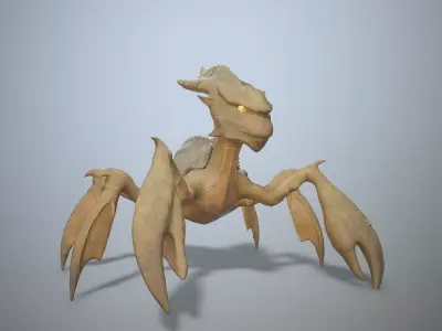 Mantis monster Low-poly 3D model