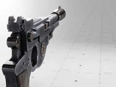 Mandalorian Blaster Pistol - 3D Asset Kit PBR  Low-poly 3D model