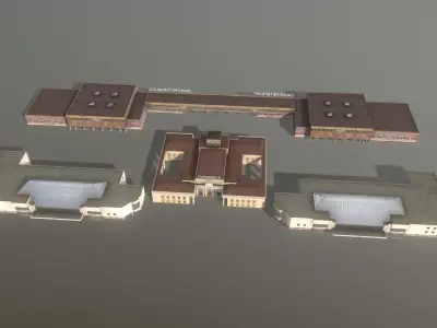 Airport Terminal ULLI Terminal Pulkovo2 Low-poly 3D model