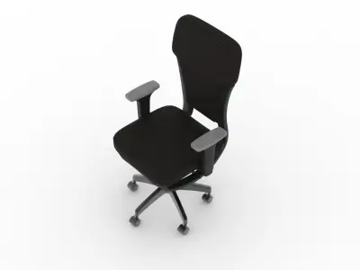 Black Color Headscale Official Chair 3D model