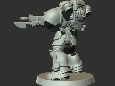 Sci-Fi Heavy Trooper STL Modular Power Armor 32mm Miniature V2 3D print model