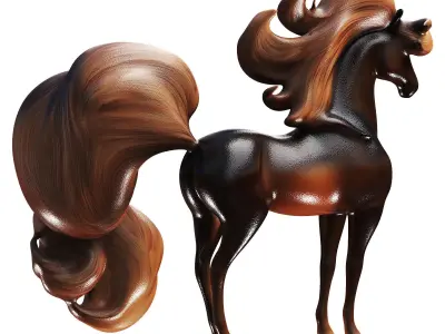 Horse statue Low-poly 3D model