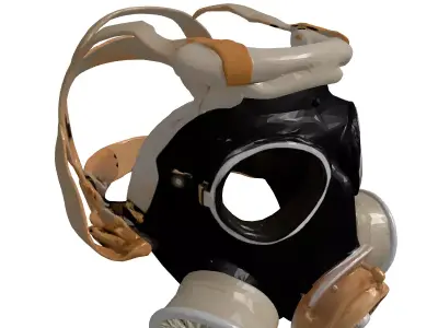 Vintage Gas Mask with Canvas Bag 3D model purchase