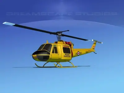 Bell UH-1B Iroquois Canada Rescue 3D model
