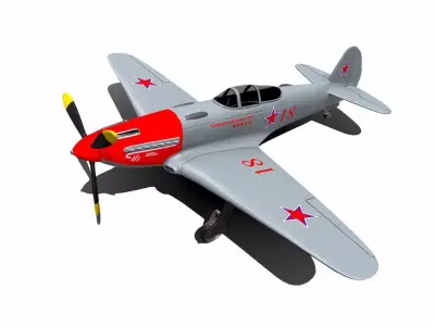 Yakovlev Yak-3 Soviet Fighter Plane Low-poly 3D model