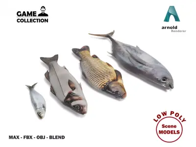 Fish 2 set Low-poly 3D model