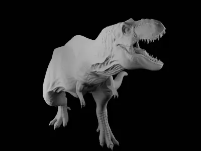 Rigged T-Rex Detailed Base Mesh Clean Retopology 3D model