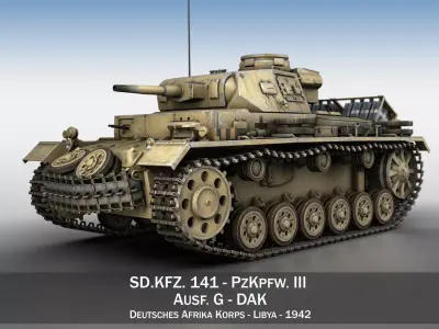 PzKpfw III - Ausf G - DAK - 313 3D model