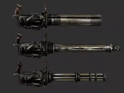 Heavy Mutant Machine Gun Low-poly 3D model