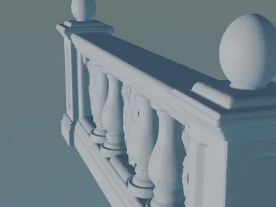 Classic Renaissance Cement Balustrade 3D print model