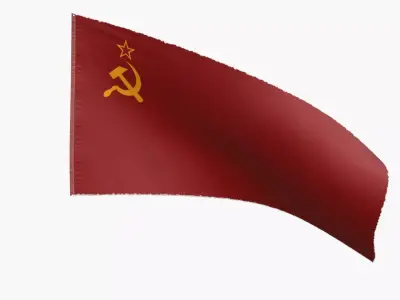 Soviet Union Flag Low-poly 3D model