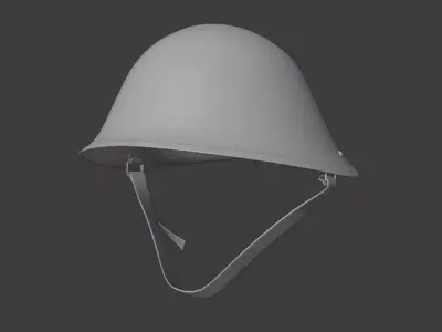 British P-1944 Turtle Mk V Steel Helmet 3D model