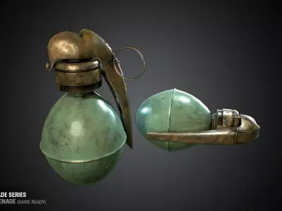 M1 French Grenade - WWI Grenade Series Game Ready Low-poly 3D model