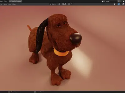 Brown Dog 3d Model Low-poly 3D model