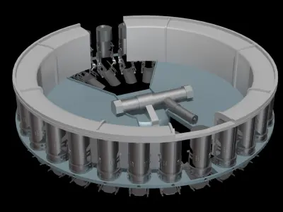 T-64 T-80 MZ Simplified Carousel Autoloader 3D model
