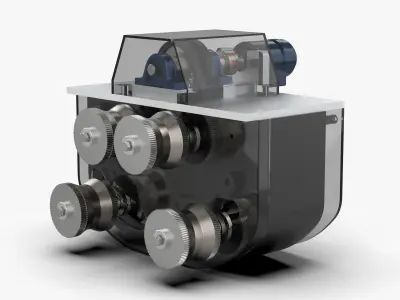 Hydraulic Winding Mechanism 3D model