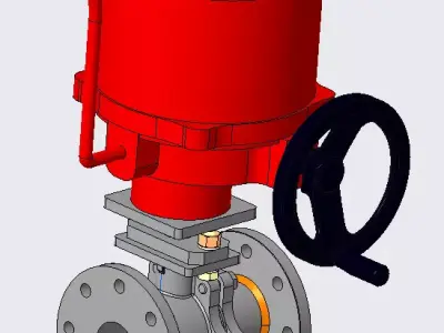 HQ Series Quarter-turn Electric Actuator Valve 3D model