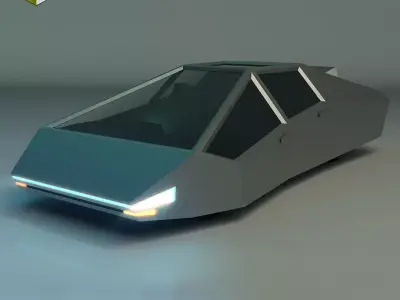 Low Poly Sci-Fi Car 03 Low-poly 3D model