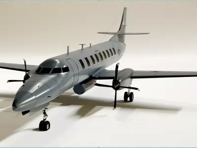 USAF Fairchild RC-26B - Condor - THE OBSCURE SPY PLANE - Low-poly 3D model