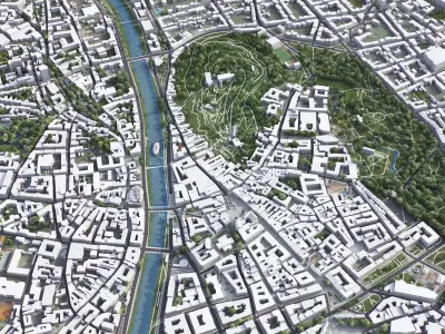 Graz - city Low-poly 3D model