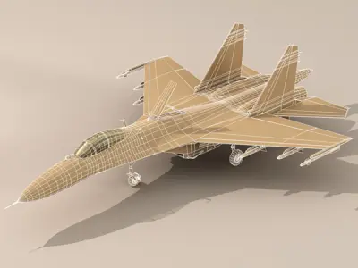 Su-27 - Flanker camo 2 3D model