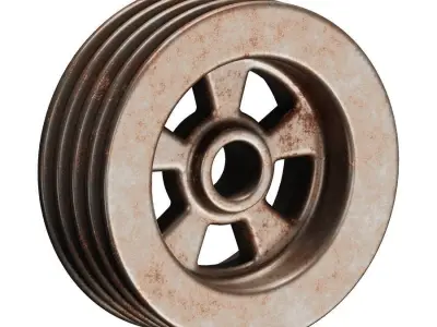 Rusty Metal Pulley 3D model