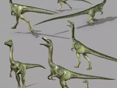 Real Animated Compsognathus - 8K 3D model