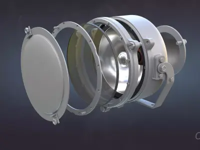 Soviet Military Lights High-Poly Collection 3D model