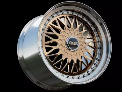 BBS RS Gold - Diamond Cut - Rim 3D model
