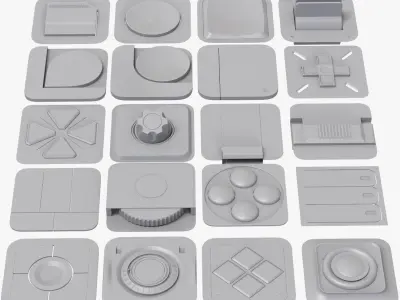 User Interface Buttons Kit Pack 2 3D model