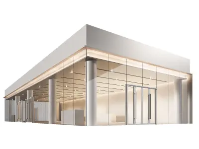 Commercial building Exhibition salon store showroom museum 3D model