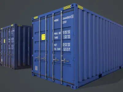 Container PBR Low-poly 3D model