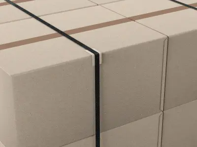 Pallet with cardboard boxes Low-poly 3D model