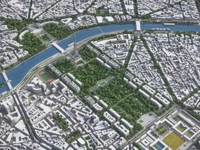 Paris Low-poly 3D model