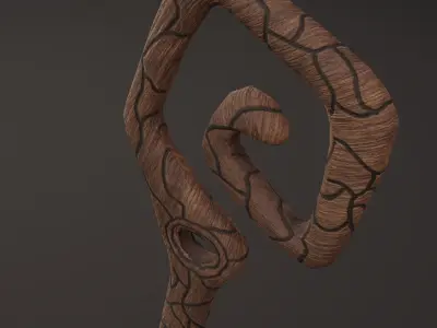 WOODEN WAND Low-poly 3D model