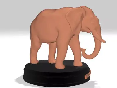 Asia Elephant Printable Free low-poly 3D model