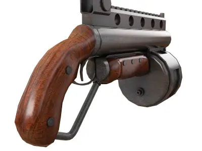 Steampunk Shotgun Low-poly 3D model