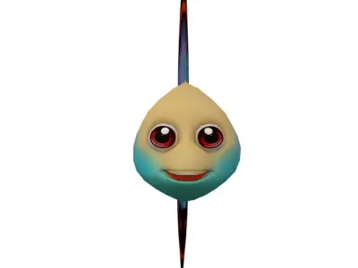 Guppy Fish Cartoon Animated Low-poly 3D model