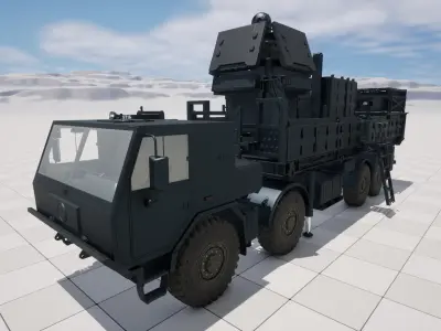 Rigged Israel SPYDER Air Defense System 3D model