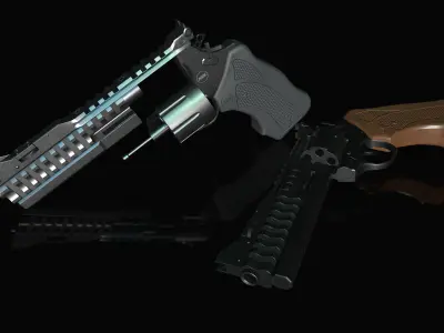 Korth national standard 357 Magnum Low-poly 3D model