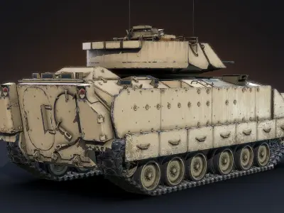 M2A2 Bradley LOD1 Low-poly 3D model